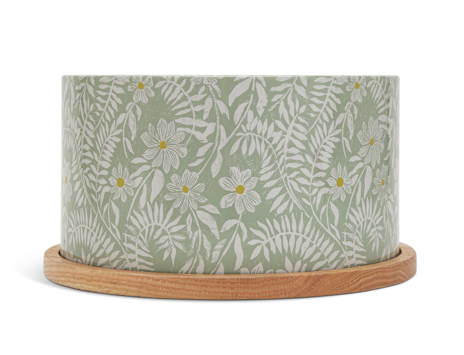 Habitat Country Meadow Cake Tin and Oak Board