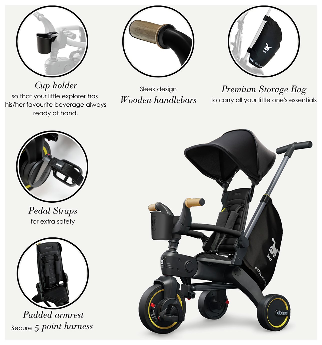 Buy Doona Liki S5 Trike - Black | Baby trikes | Argos