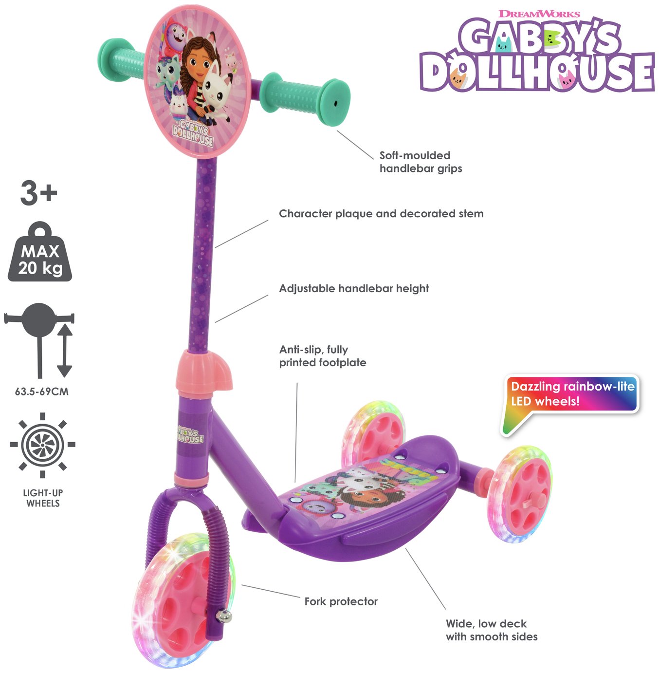Gabby's Dollhouse Tri-Lite Scooter