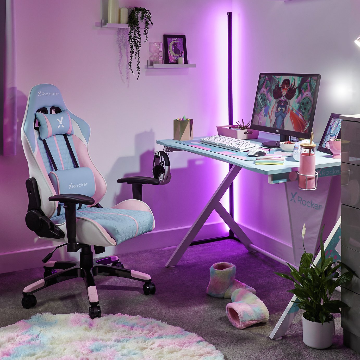 X Rocker Arteon Compact Junior Gaming Chair - Bubblegum