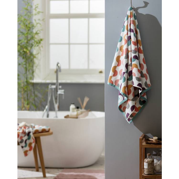 Habitat Brights Geo Tufted Hand Towel - Multicolour 0