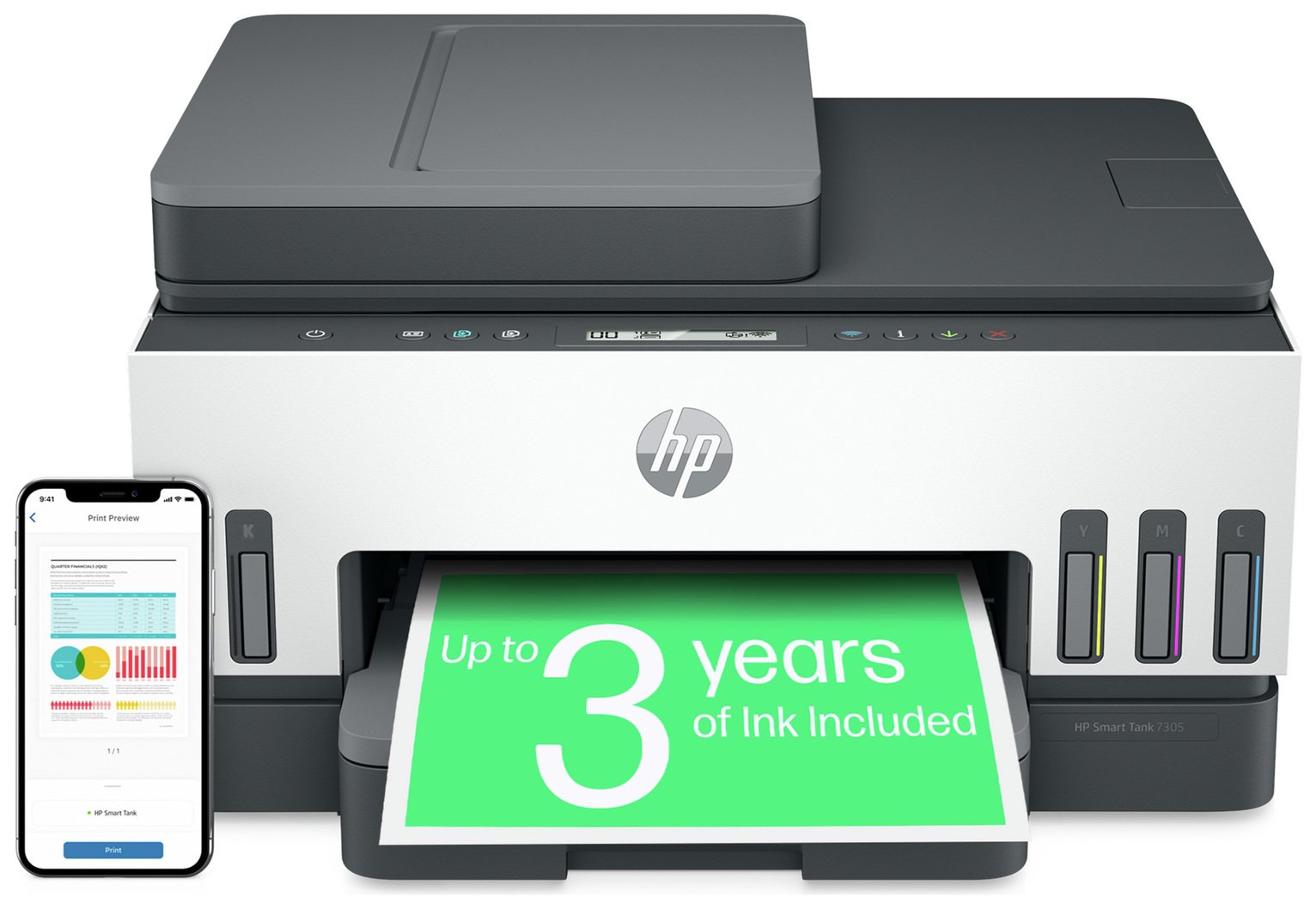 HP SmartTank 7305 All-in-One Wireless Inkjet Printer