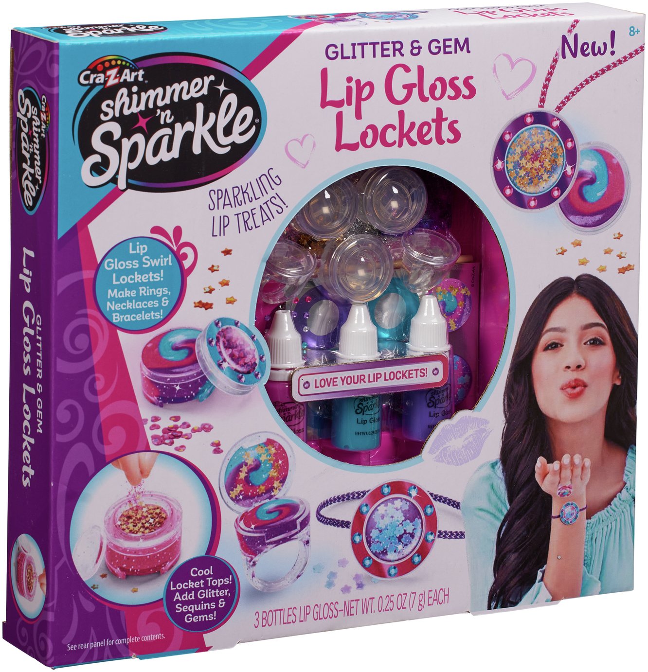 Shimmer N Sparkle Glitter and Gem Lip Gloss Lockets