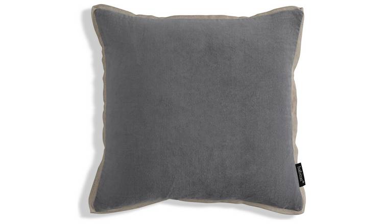 Buy Habitat Cotton Velvet Cushion - Charcoal - 43x43cm | Cushions | Argos