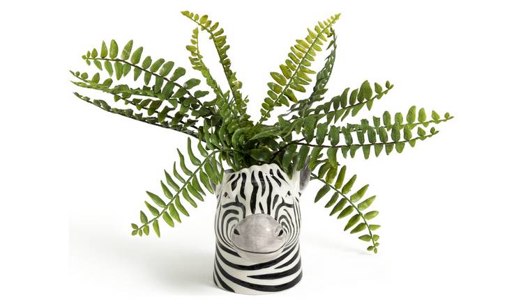 Habitat Artificial Faux Floral in Zebra Head - Black & White