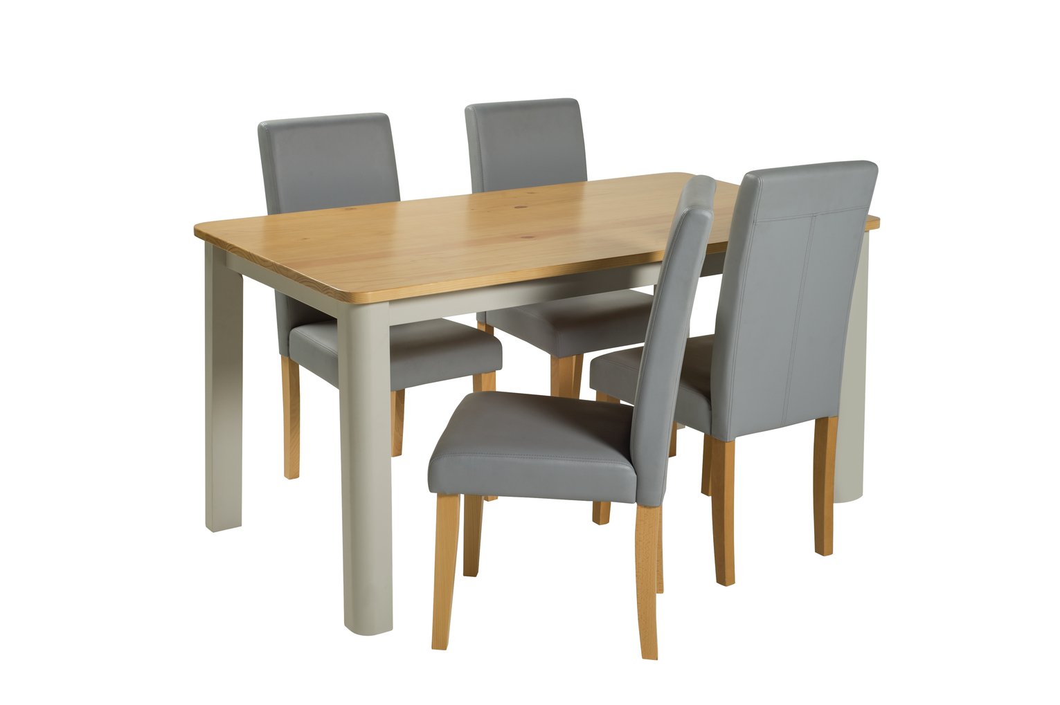 Argos Home Bournemouth Solid Wood Table & 4 Grey Chairs Review