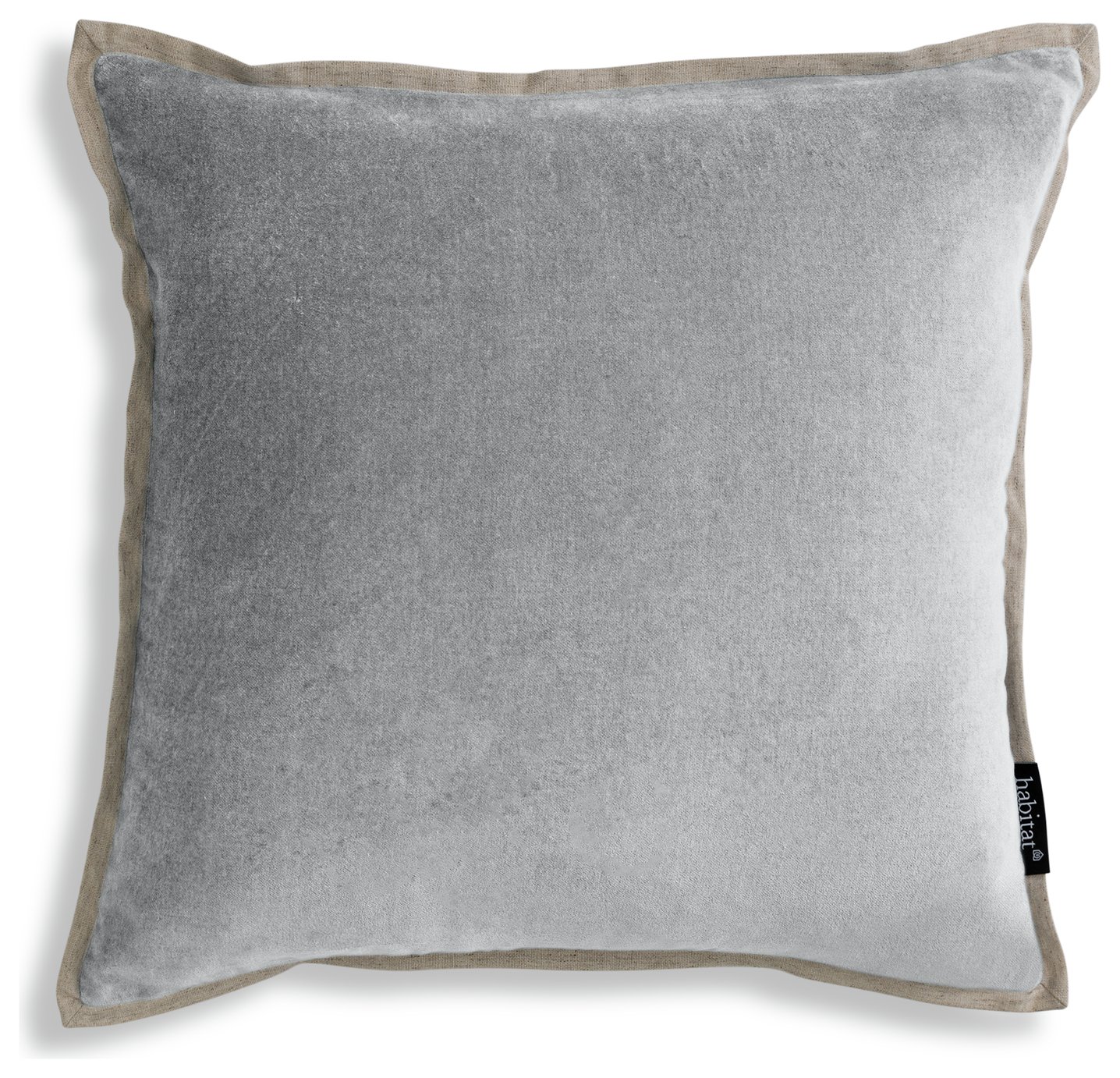 Habitat Cotton Velvet Cushion - Silver- 43x43cm