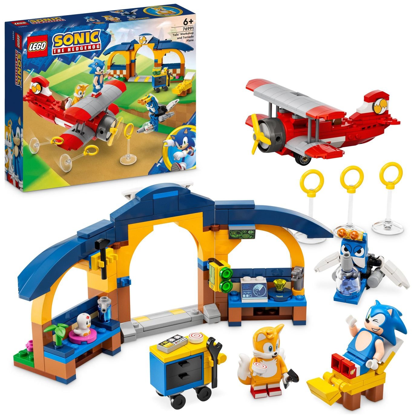 LEGO Sonic the Hedgehog Tails Workshop & Tornado Plane 76991