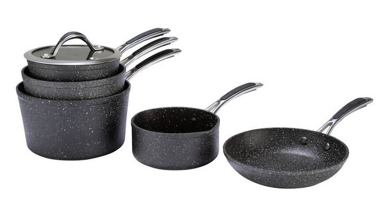 Buy Argos Home 5 Piece Rock Effect Non Stick Aluminium Pan Set