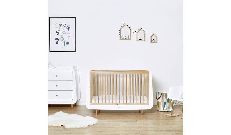 Snuzkot Skandi Cot Bed and Dresser Nursery Set - Natural