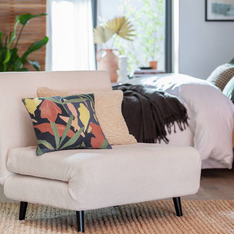Habitat Embroidered Floral Cushion - Multicolor - 43X43cm 0