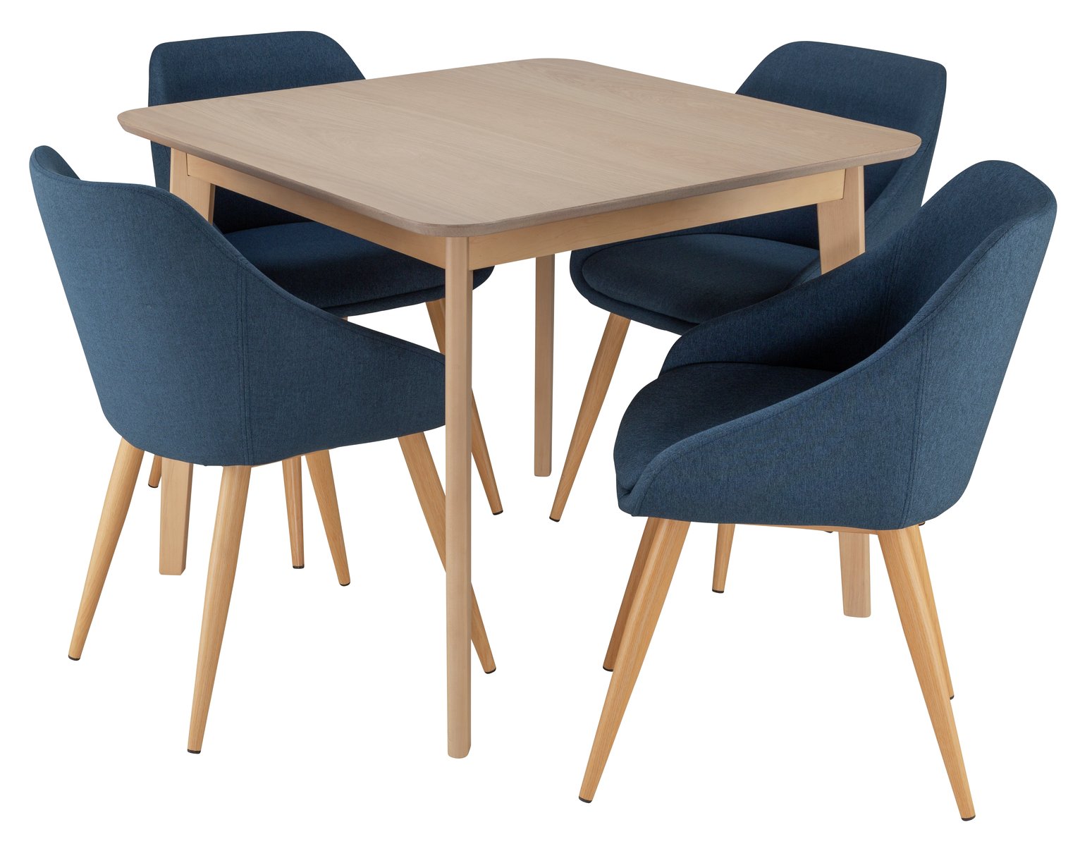 Argos Home Skandi Oak Veneer Dining Table & 4 Blue Chairs Review