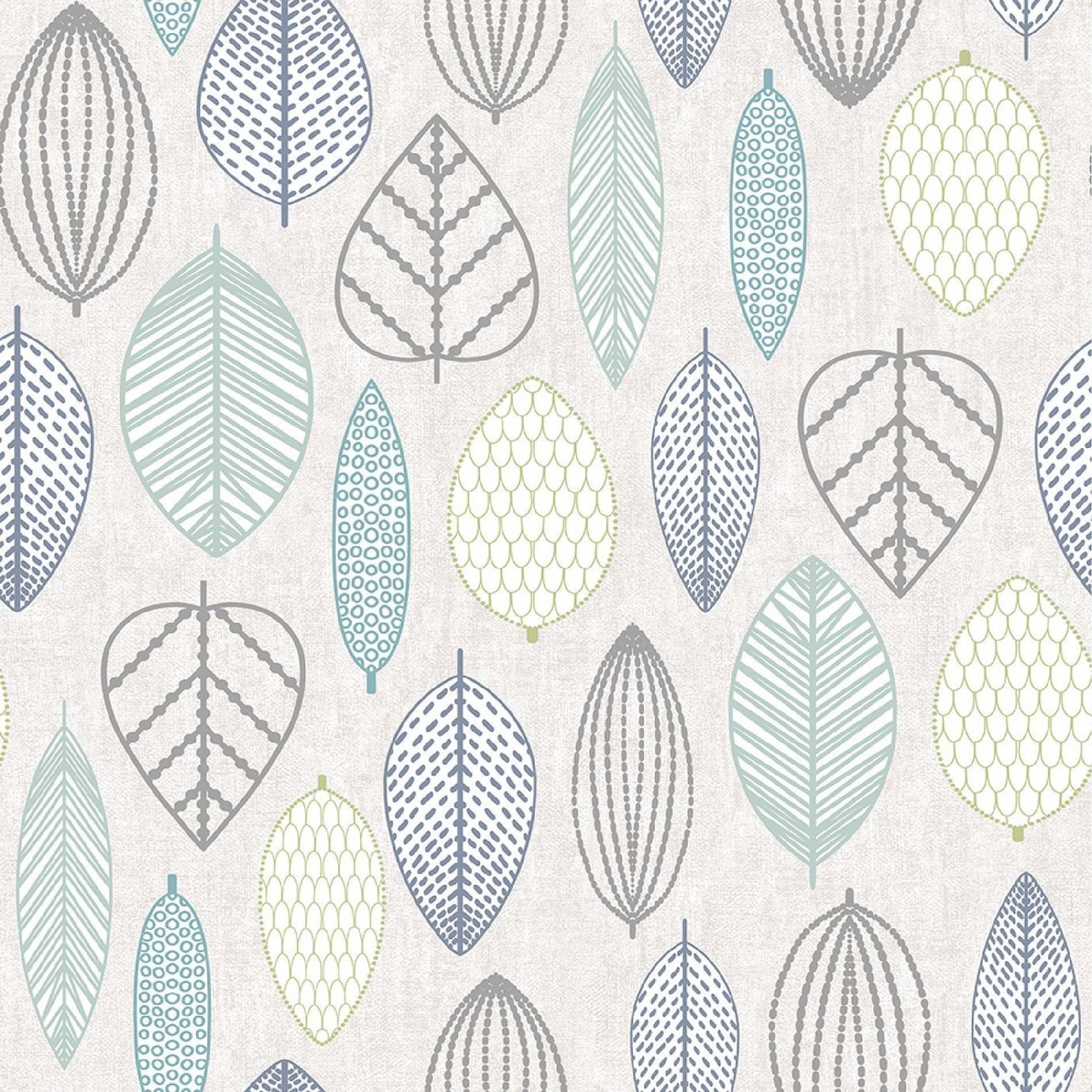 Superfresco Easy Scandi Leaf Blue Wallpaper