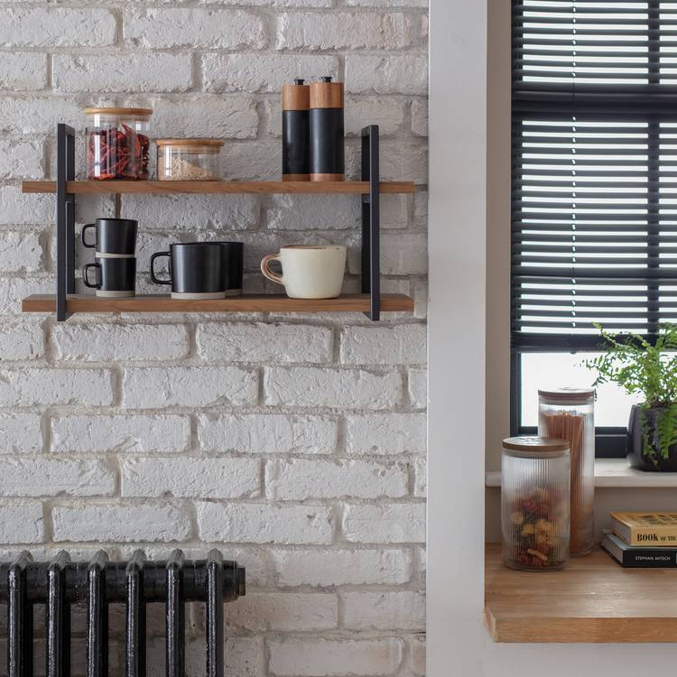 Habitat Nomad 60cm Wall Shelf - Oak 0