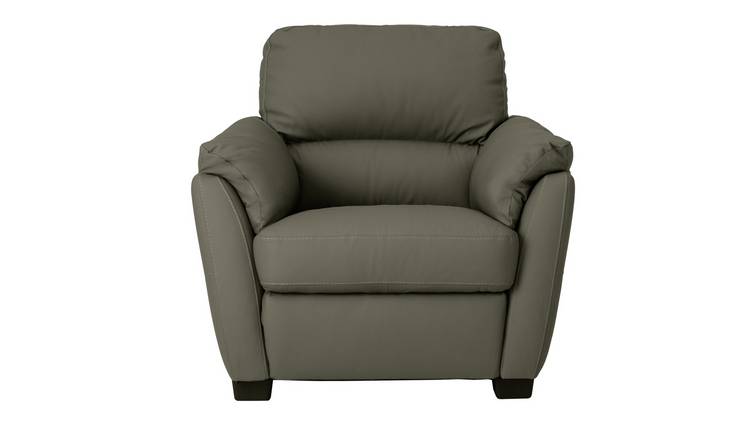Buy Argos Home New Trieste Leather Mix Armchair - Grey | Armchairs and