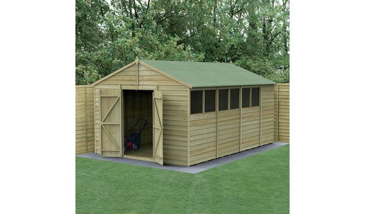 Forest 4Life Overlap Pressure Treated Apex Shed - 10 x 15ft