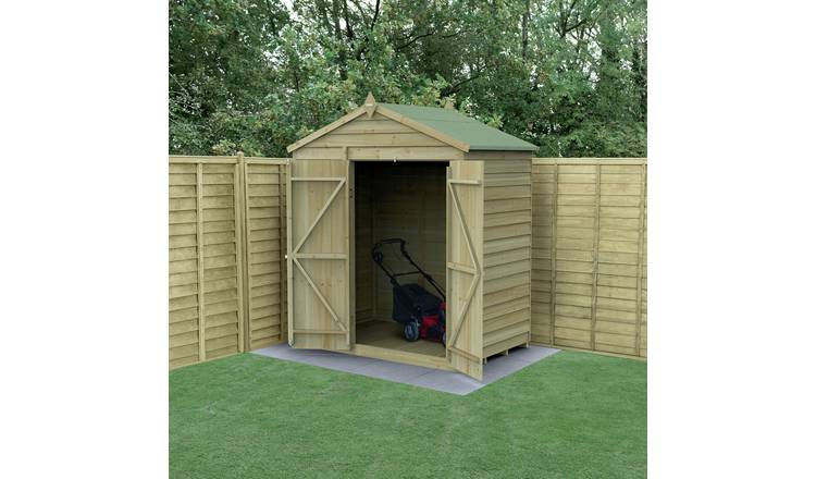 Forest Wooden Overlap Windowless Apex Garden Shed - 6 x 4ft