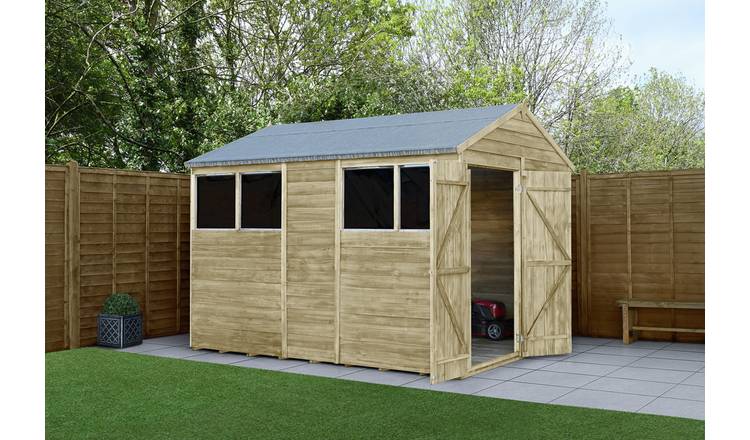 Forest 4Life Overlap Pressure Treated Apex Shed - 10 x 6ft