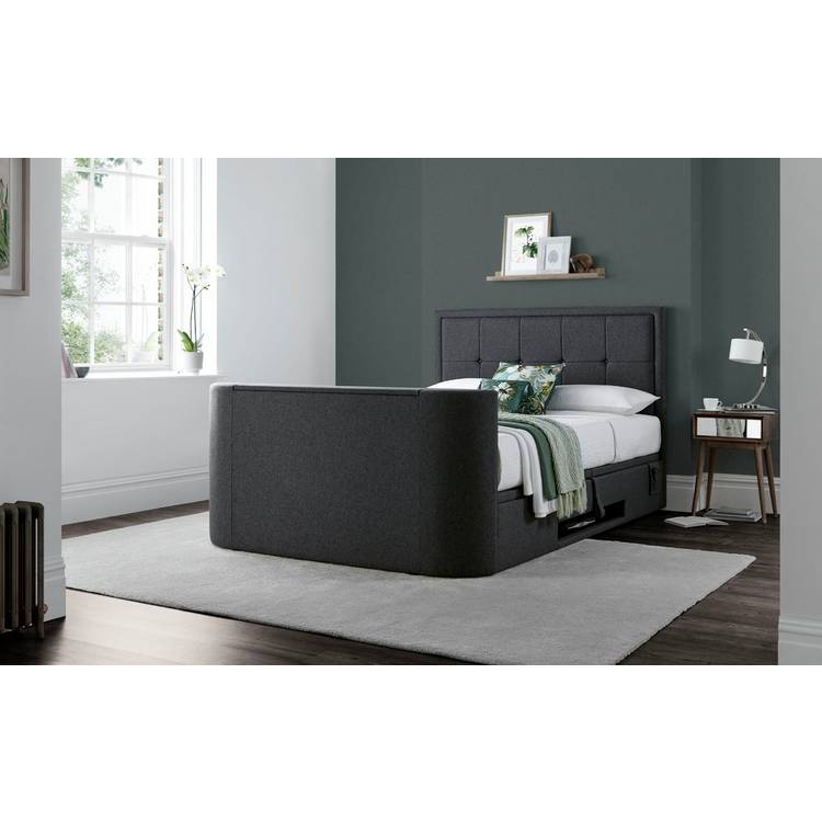 Smart TV Bed Verona Superking Ottoman TV Bed Frame - Grey 0