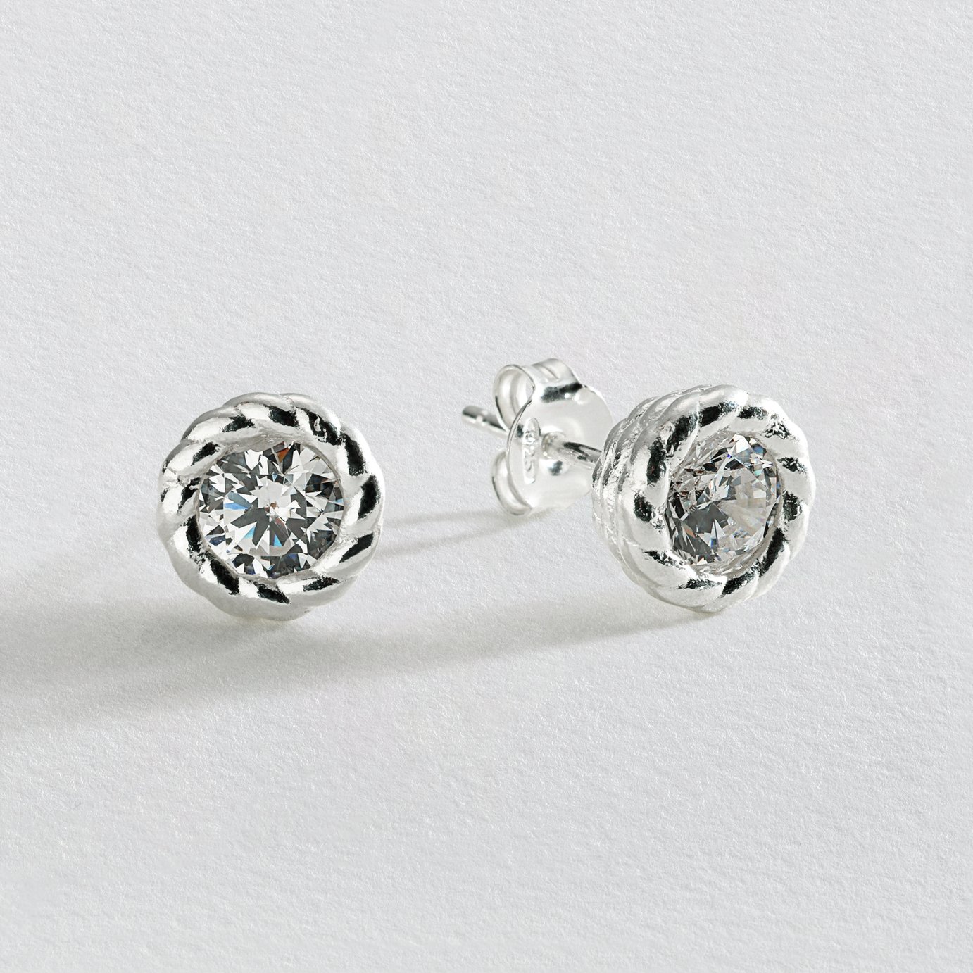 Revere Sterling Silver Cubic Zirconia Stud Earrings