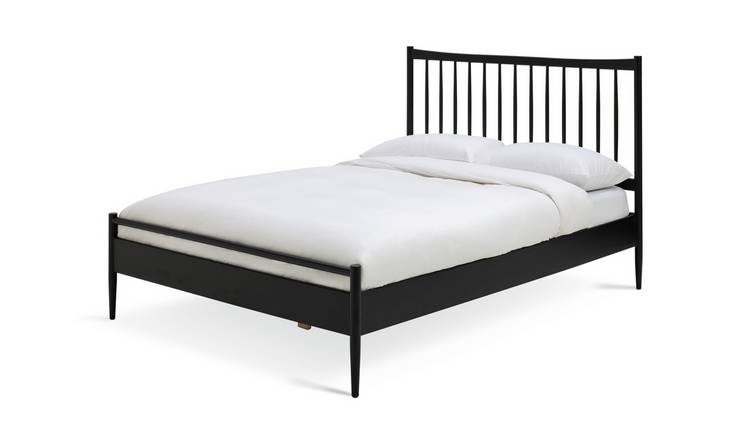 Wooden bed on sale frame black