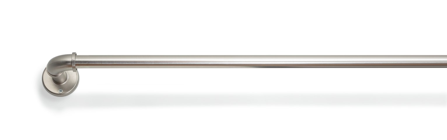 Argos Home 1.1m-3m Extendable Metal Curtain Pole - S Steel