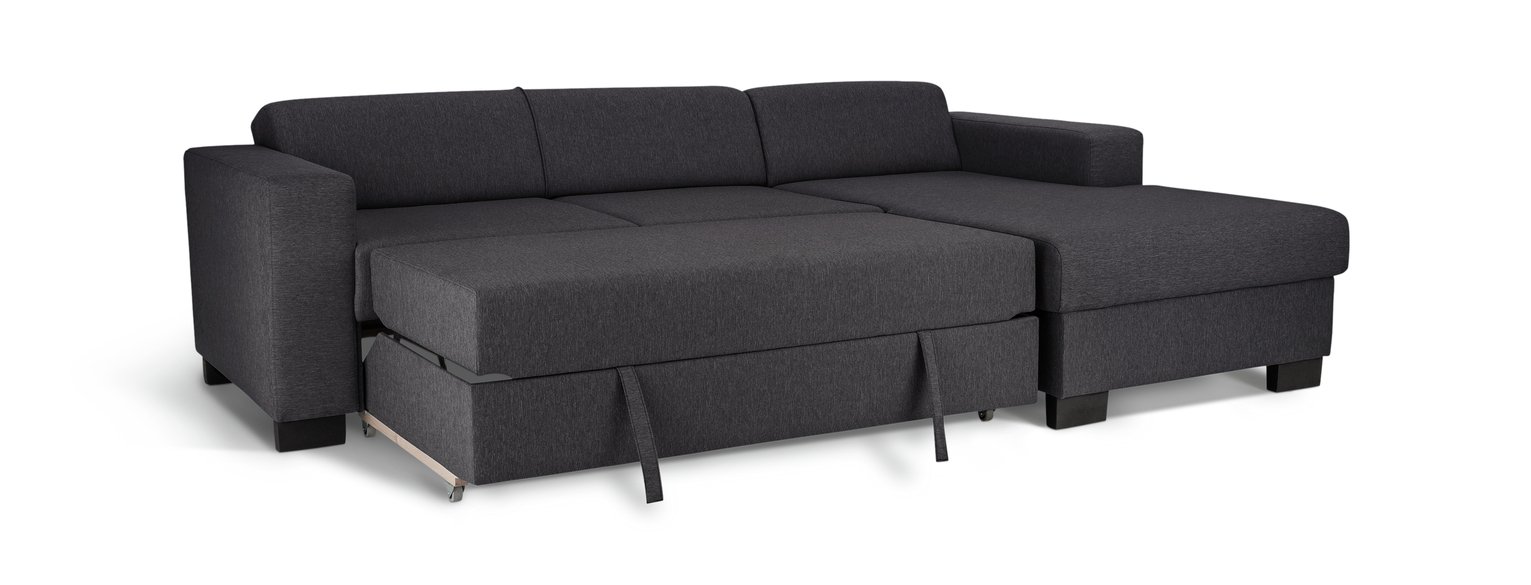 Argos Home Ava Fabric Corner Sofa Bed - Charcoal