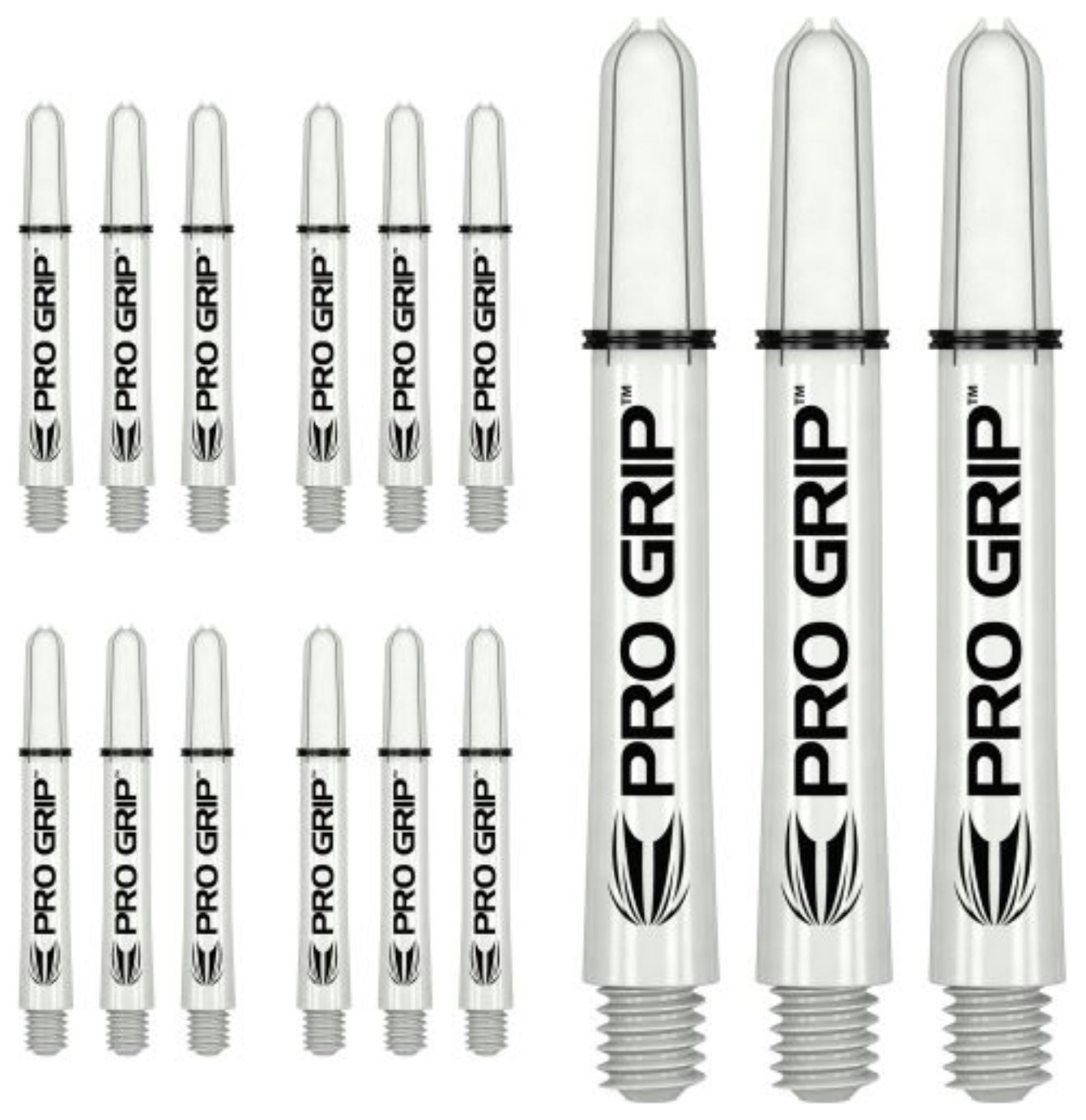 Target 5 x Sets WHITE Darts PRO GRIP SHAFT SHORT