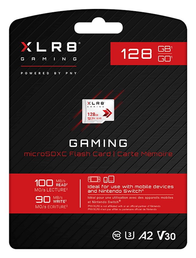 PNY XLR8 Gaming 100MBs Micro SDXC Memory Card - 128GB