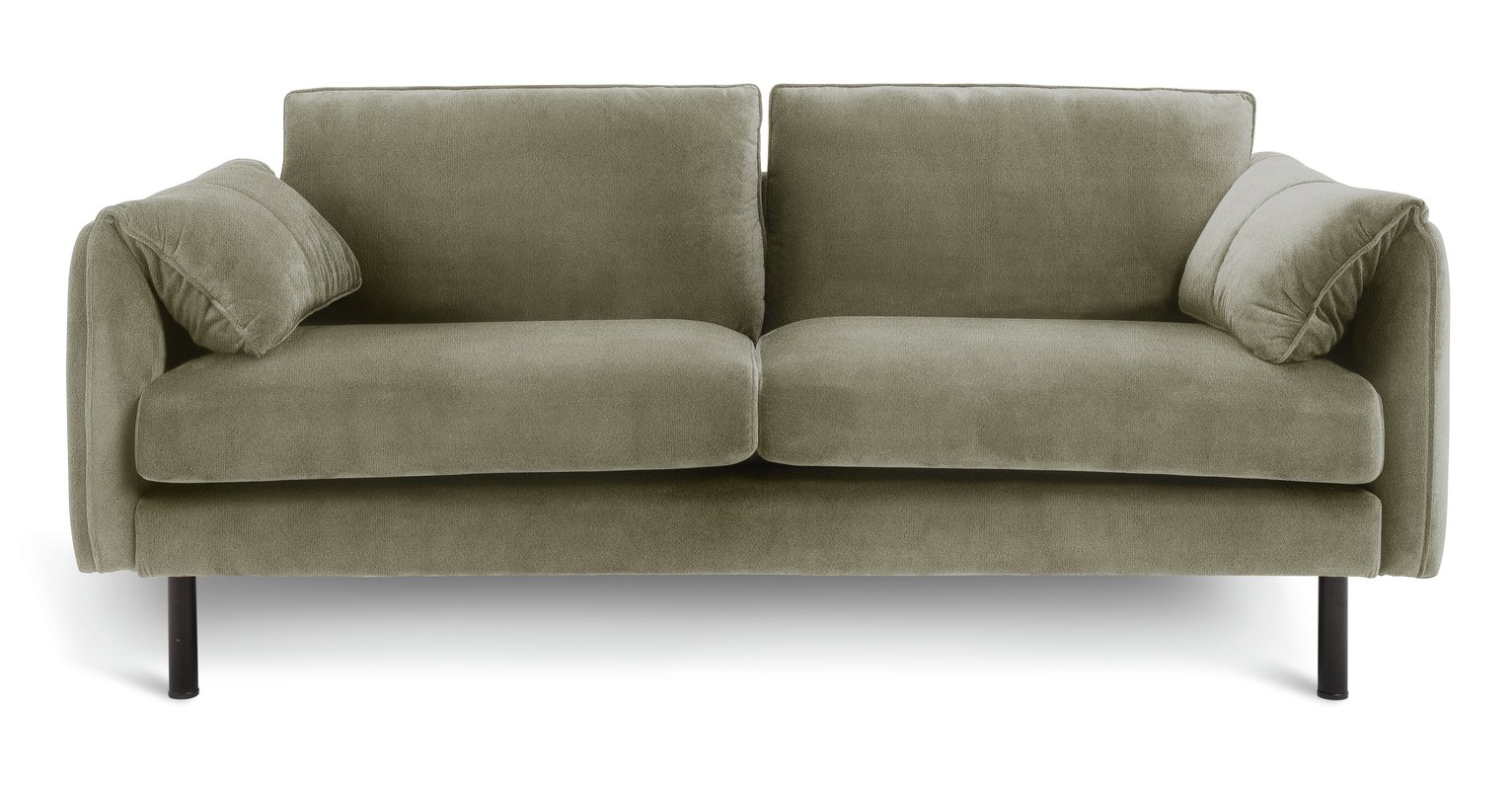 Habitat Bexley Fabric 3 Seater Sofa in a Box - Olive