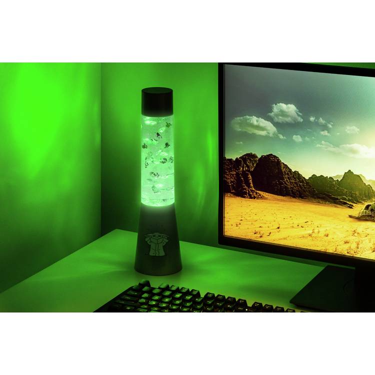Disney Mandalorian StarWars Kids LED Glitter Flow Lamp-Green 0