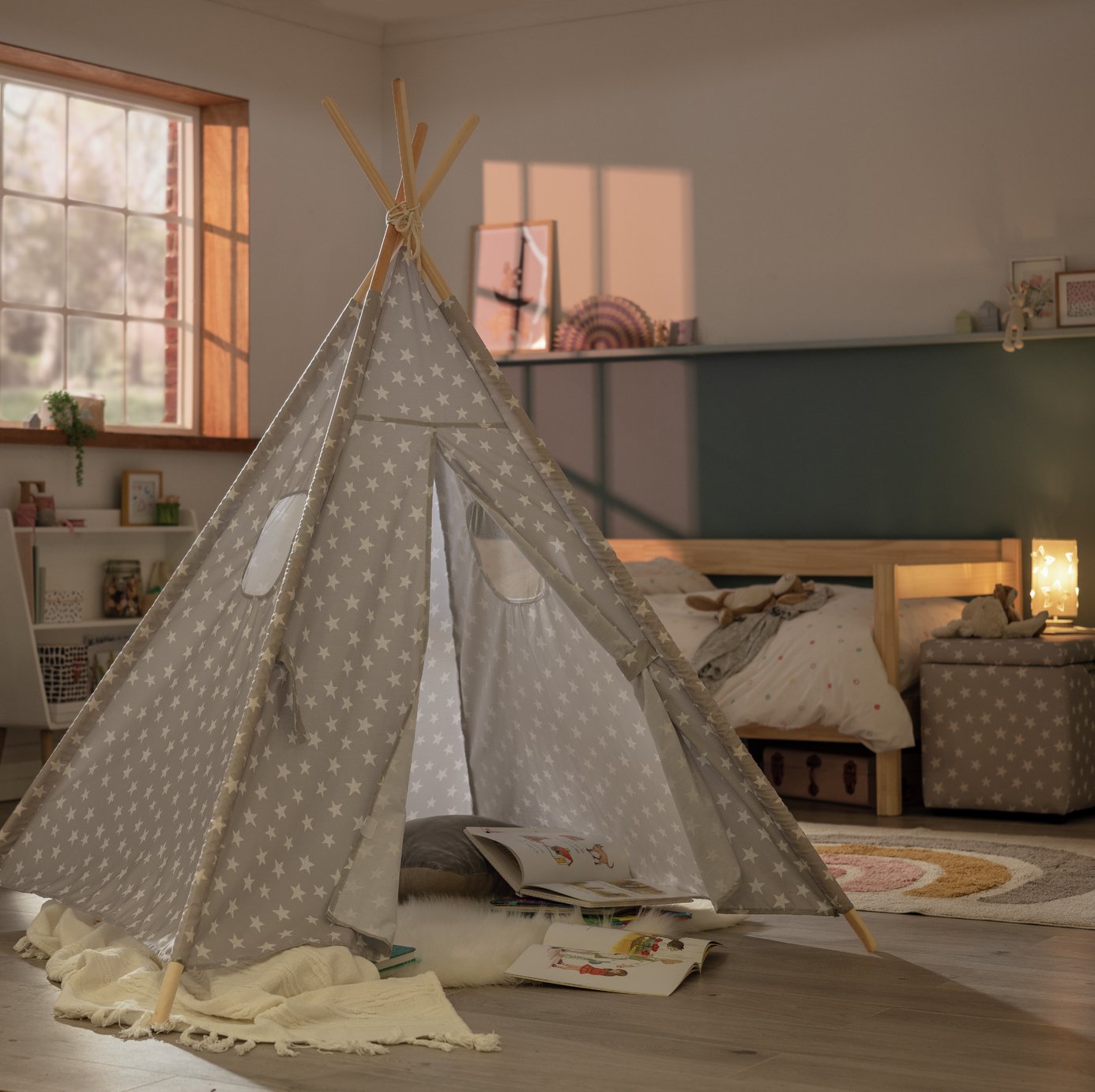 Habitat Kids Grey Stars Teepee Tent