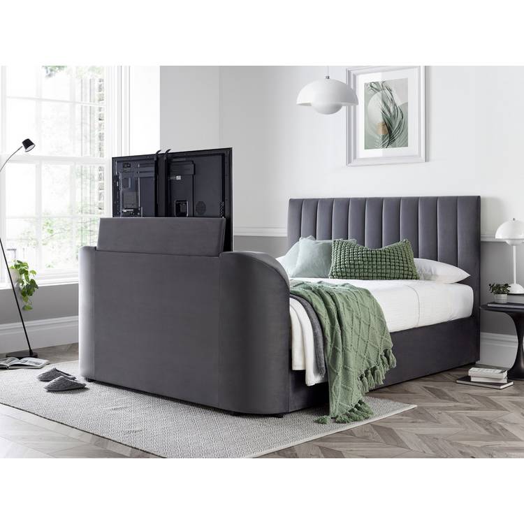 Smart TV Bed Sheldon Superking TV Ottoman Bed - Grey 0