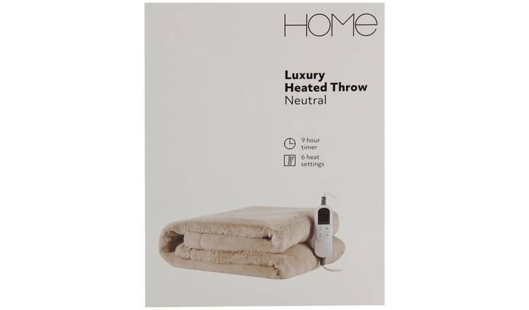 Buy Home Neutral Heated Throw Blankets and throws Argos