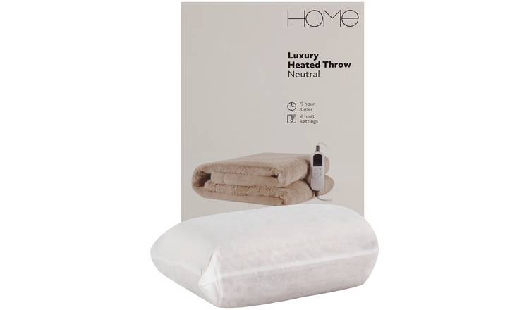 Buy Home Neutral Heated Throw Blankets and throws Argos