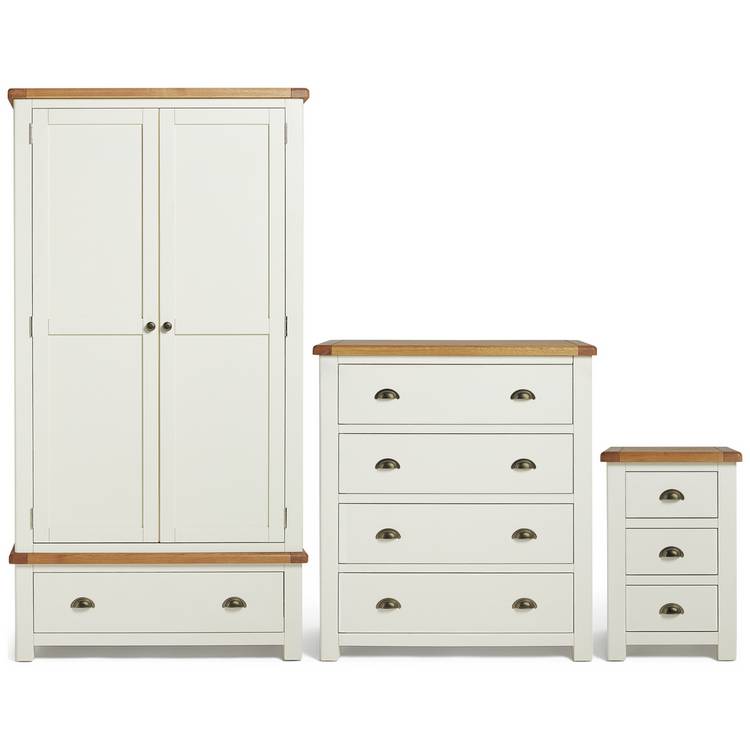 Argos Home Kent 3 Piece 2 Door Wardrobe Set - Cream and Oak 0