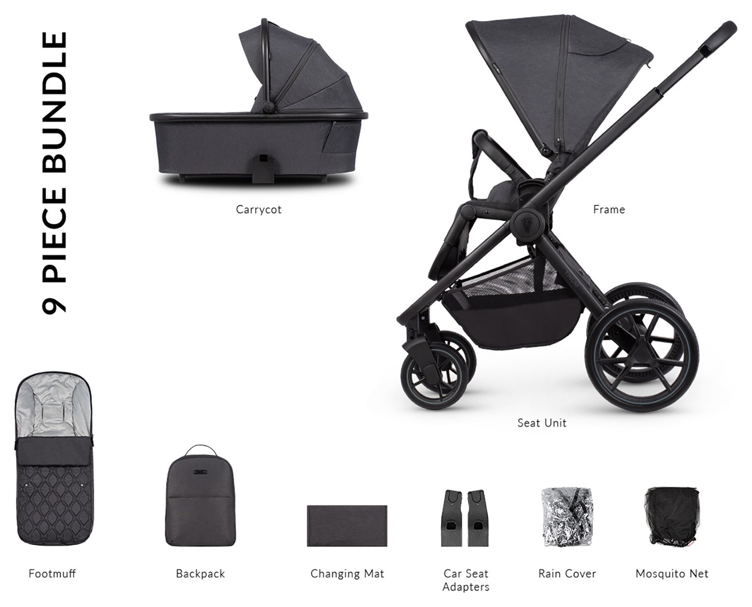 Venicci Tinum Edge Pushchair - Charcoal