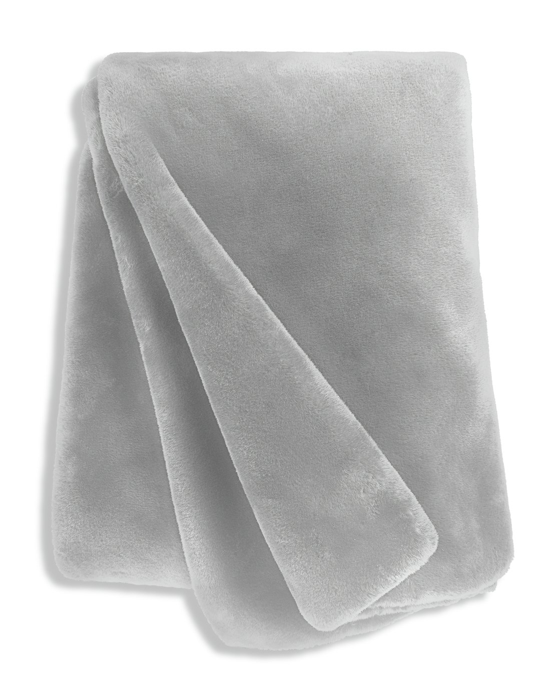 Habitat Faux Fur Throw - Dove Grey - 125x150cm