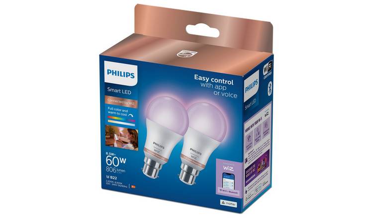 Philips WiZ Connected 2-Pack WiFi Smart Plug White 