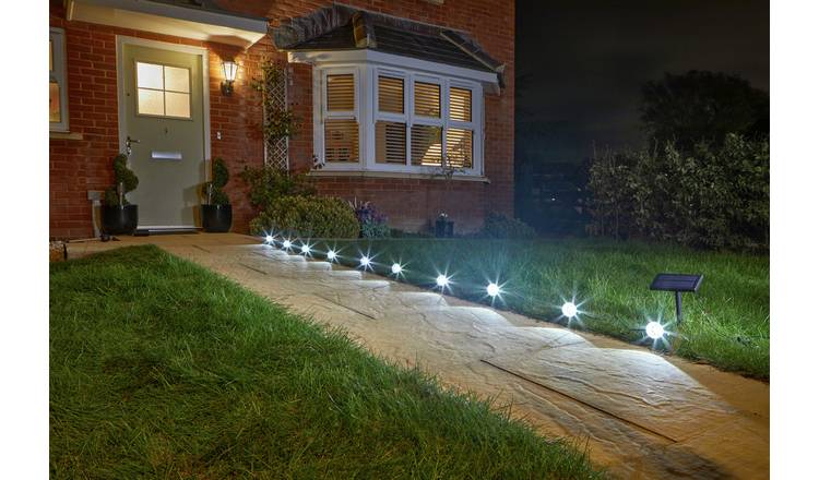 Smart Solar Warm White Solar Spot String Lights - Set of 10