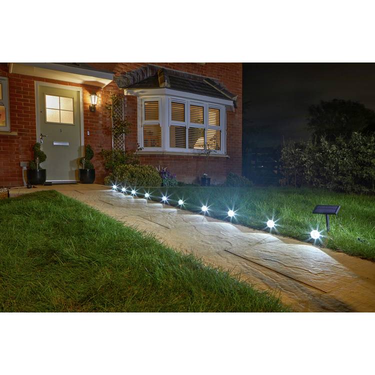 Smart Solar Warm White Solar Spot String Lights - Set of 10 0