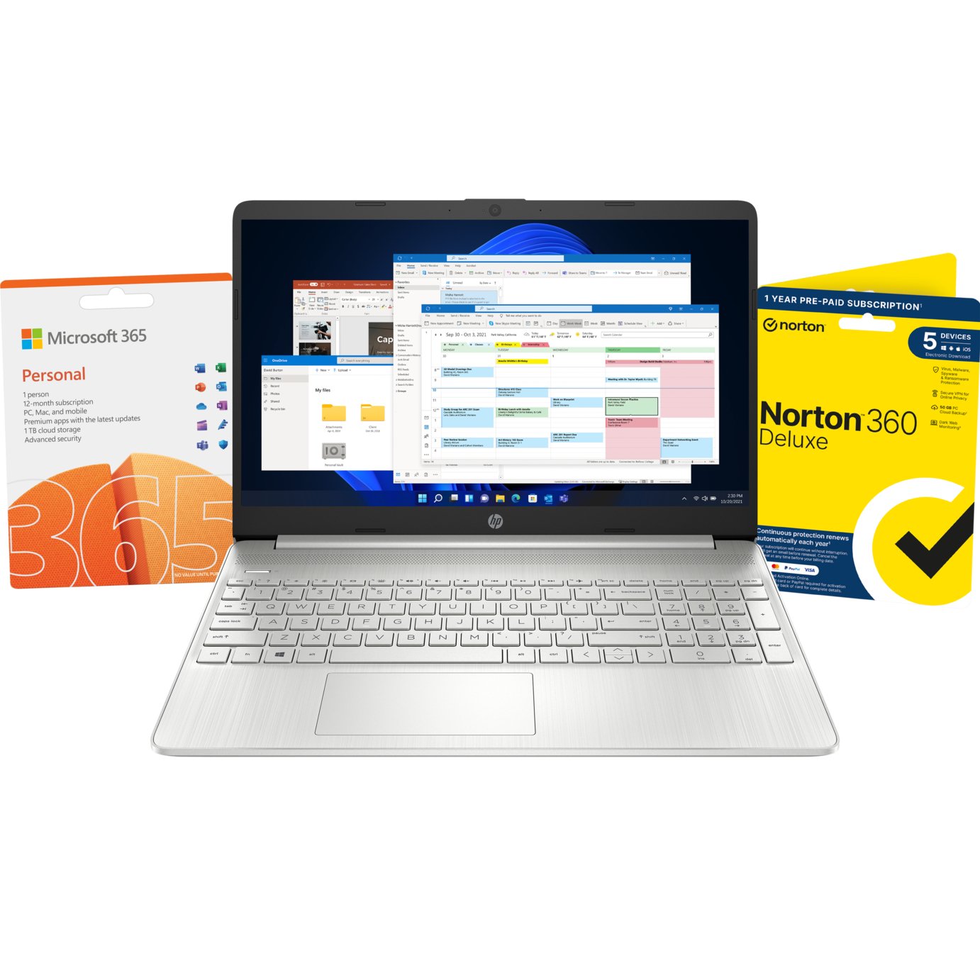 HP 15.6in i3 4GB 128GB Laptop -Silver   Microsoft 365 Bundle