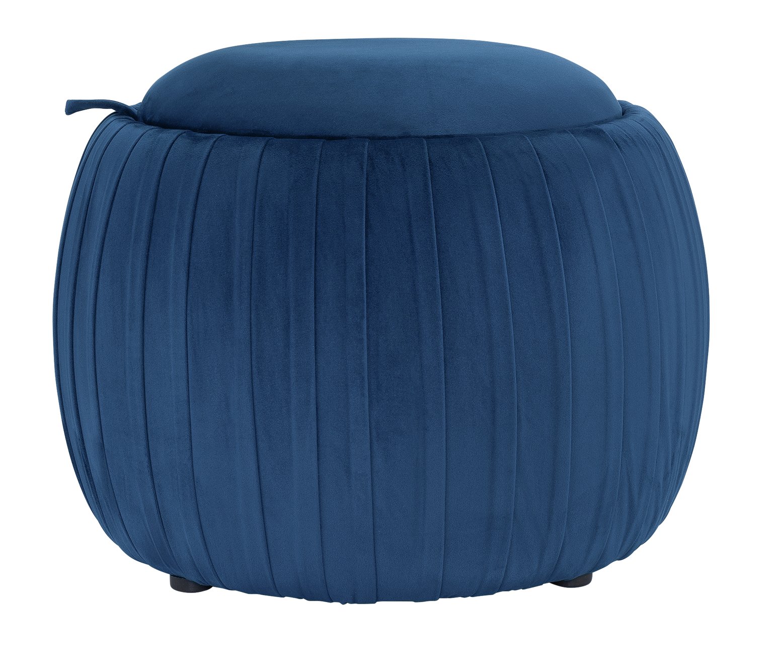 Argos Home Ellie Velvet Storage Footstool - Navy