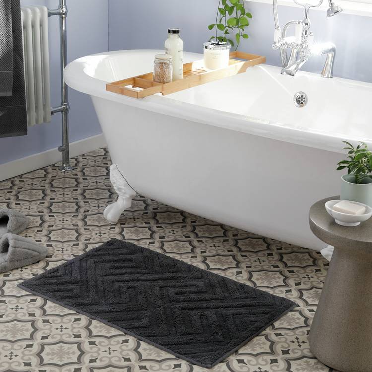 Habitat Textured Luxe Bath Mat - Grey 0
