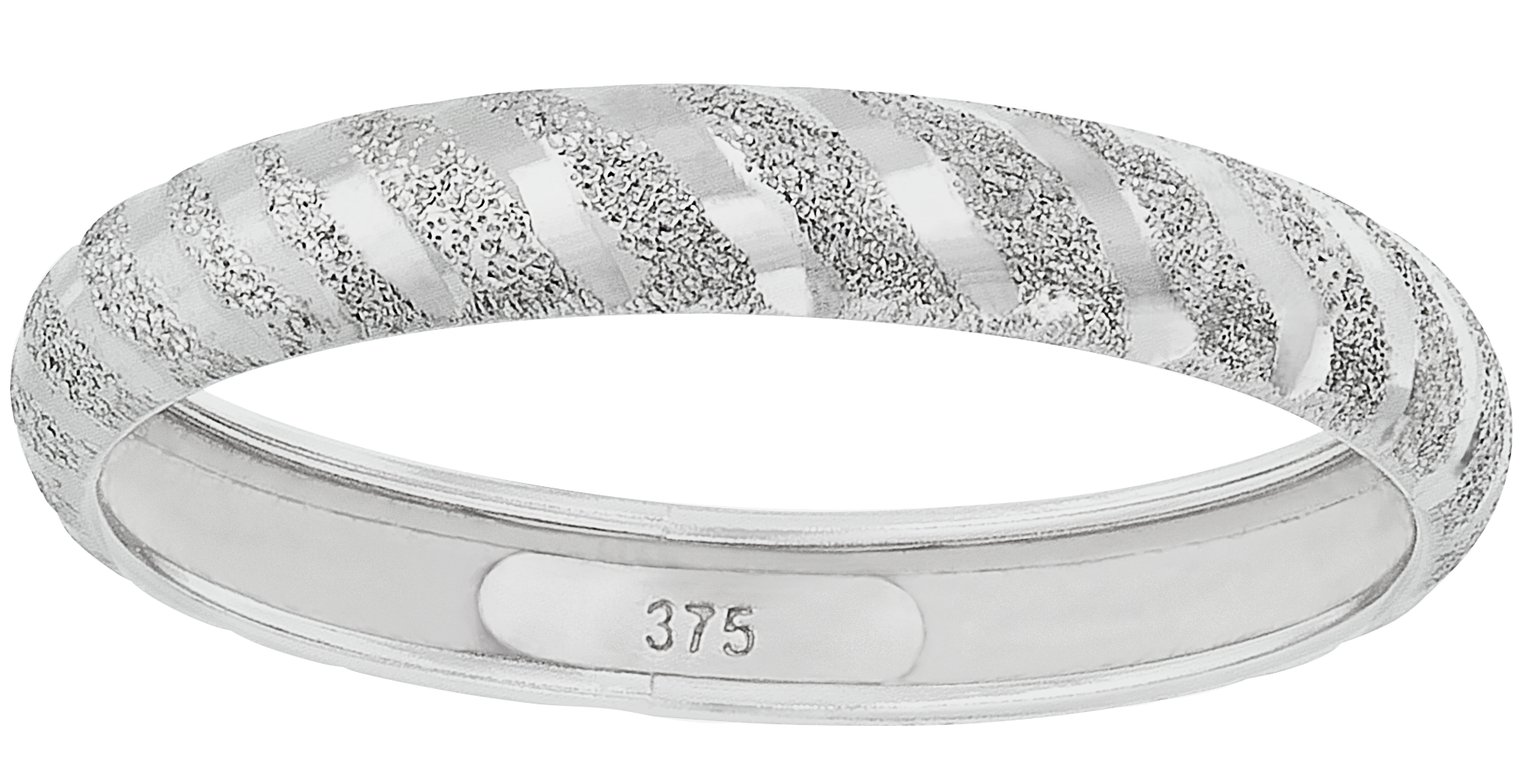 Revere 9ct White Gold Diamond Cut & Satin Wedding Ring -T Review