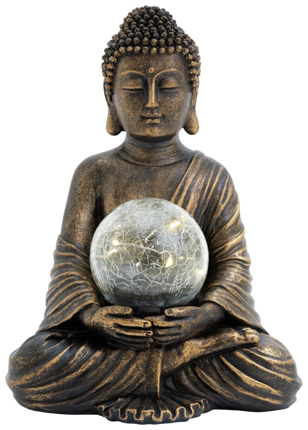 Garden By Sainsbury's Warm White Solar Buddha Light