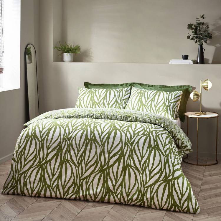 Hoem Frond Olive Green Bedding Set - Single 0