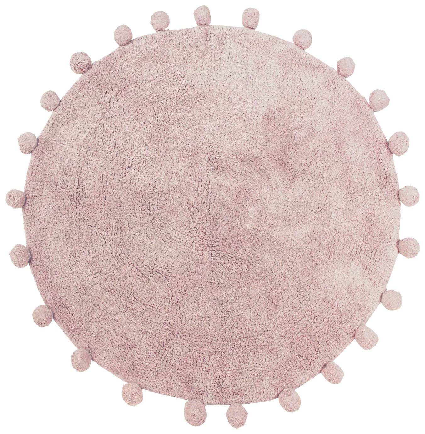 Furn Cotton Circle Pom Pom Bath Mat - Blush Pink