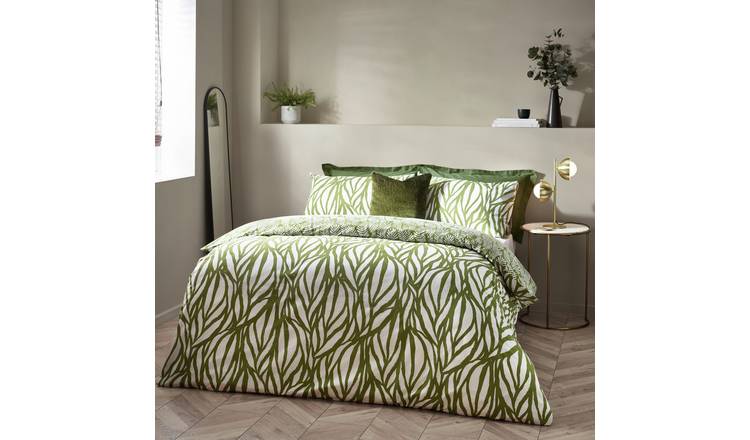 Hoem Frond Olive Green Bedding Set - King size