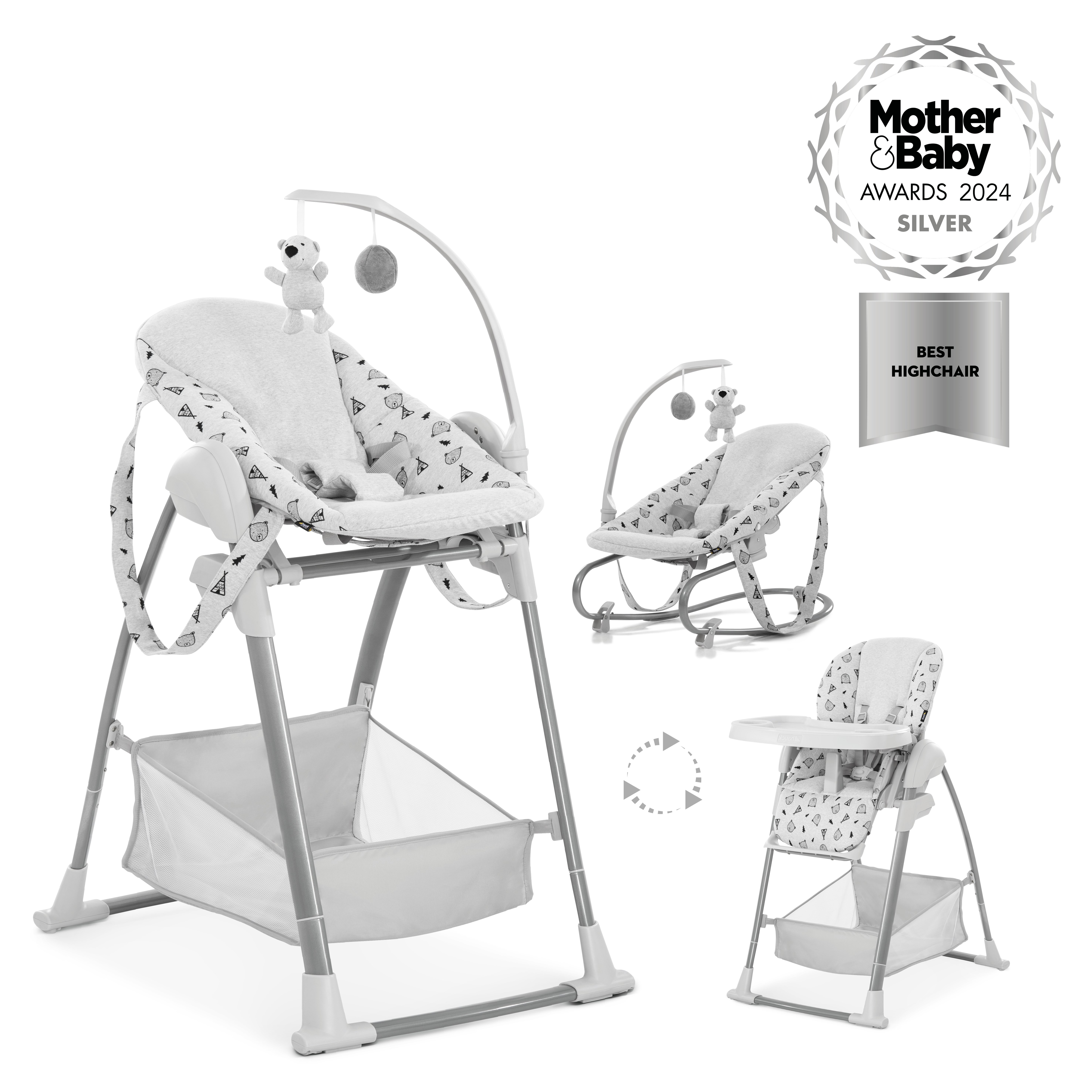 Hauck Sit n Relax 3 in 1 Highchair - Nordic Grey